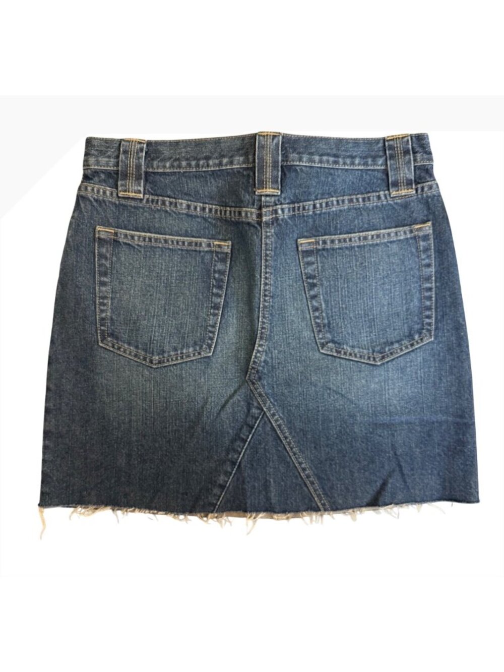 J.Crew Distressed Denim Mini Skirt 29 Frayed Hem Casual Retro Beach Boho - Picture 2 of 12
